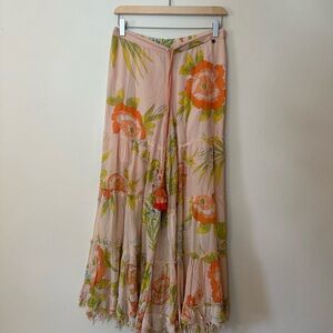 Floral wide leg pants
